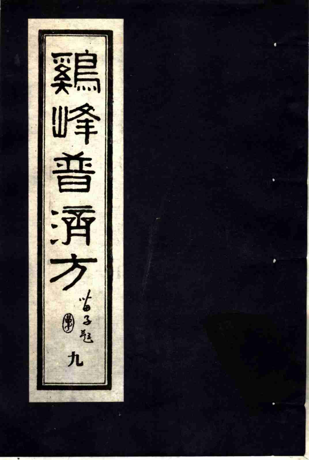 鸡峰普济方  9